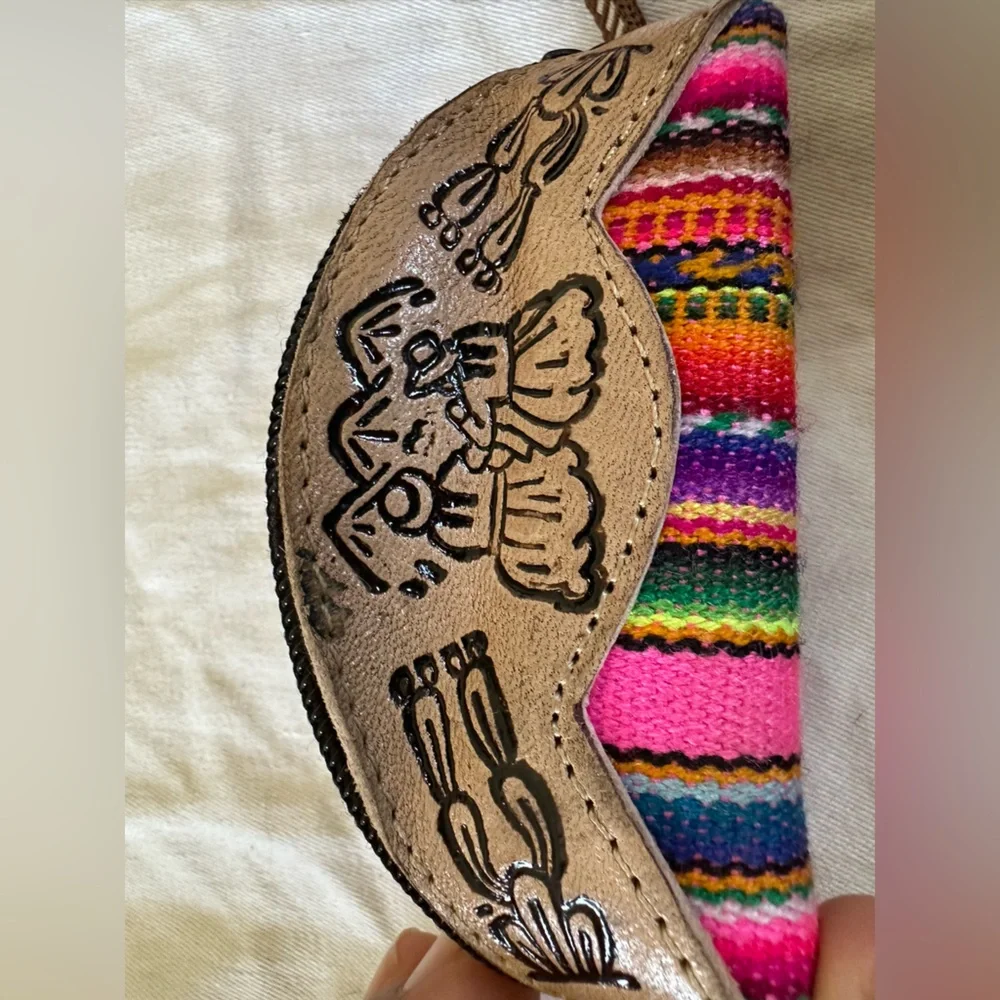 Peruvian leather and wool‎ Colorful Coin Purse